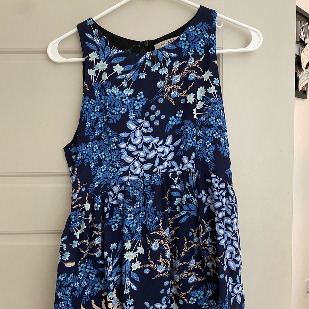Blue sleeveless blouse